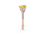 Rose gold Three-Stone Heart Cut Yellow Sapphire Ring with Pavé Band and Prong Setting_38