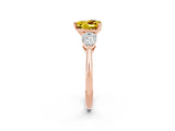 Rose gold Three-Stone Heart Cut Yellow Sapphire Ring with Pear Side Stones and Four-Prong Setting_38