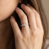 Rose gold Three-Stone Heart Diamond Channel Set Engagement Ring with Prong Setting_5