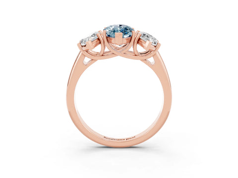 Rose gold Three-Stone Marquise Cut Aquamarine Engagement Ring with Prong Setting_3
