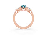 Rose gold Three-Stone Marquise Cut Blue Topaz Ring with Pear  Side Stones in Four-Prong Setting_39