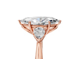 Rose gold Three-Stone Marquise Cut Brilliant Diamond Solitaire Ring with Tapered Band and Four-Prong Setting_8