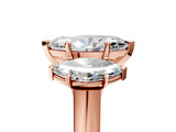 Rose gold Three-Stone Marquise Cut Brilliant Diamond Trellis Ring with Comfort Fit Band_8