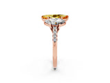 Rose gold Three-Stone Marquise Cut Citrine Ring with Pavé Band and Prong Setting_14