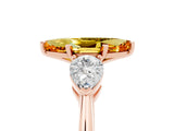 Rose gold Three-Stone Marquise Cut Citrine Ring with Pear Side Stones and Four-Prong Setting_5
