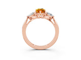 Rose gold Three-Stone Marquise Cut Citrine Ring with Pear  Side Stones in Four-Prong Setting_15