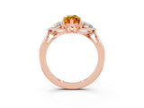 Rose gold Three-Stone Marquise Cut Citrine Ring with Pear  Side Stones in Four-Prong Setting_39