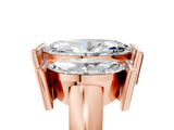 Rose gold Three Stone Marquise Cut Cut Channel Set Diamond Ring_8