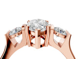 Rose gold Three-Stone Marquise Cut Cut Classic Band Prong Setting Ring_11