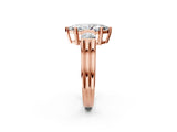 Rose gold Three-Stone Marquise Cut Cut Classic Band Prong Setting Ring_9
