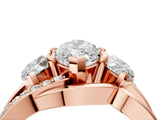 Rose gold Three-Stone Marquise Cut Cut Diamond Split Shank Prong Set Ring_7