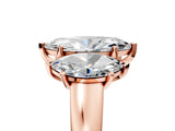 Rose gold Three-Stone Marquise Cut Cut Solitaire Ring with Classic Prong Setting_8