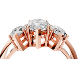 Rose gold Three-Stone Marquise Cut Diamond Engagement Ring with Prong Setting on a White Gold Band_46