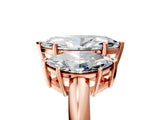 Rose gold Three-Stone Marquise Cut Diamond Engagement Ring with Prong Setting on a White Gold Band_47