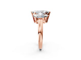 Rose gold Three-Stone Marquise Cut Diamond Ring with Channel Set Band and Four-Prong Setting_20