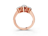 Rose gold Three-Stone Marquise Cut Diamond Ring with Channel Set Band and Four-Prong Setting_21