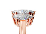 Rose gold Three-Stone Marquise Cut Diamond Ring with Channel Set Band and Four-Prong Setting_23