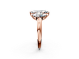Rose gold Three-Stone Marquise Cut Diamond Ring with Channel-Set Band and Four-Prong Setting_66