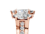 Rose gold Three-Stone Marquise Cut Diamond Ring with Channel-Set Band and Four-Prong Setting_69