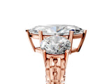 Rose gold Three-Stone Marquise Cut Diamond Ring with Channel-Set Band and Prong Setting_11