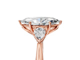 Rose gold Three-Stone Marquise Cut Diamond Ring with Pear  Side Stones in Four-Prong Setting_53