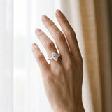 Rose gold Three-Stone Marquise Cut Diamond Ring with Round Accent Stones, Prong Setting, and Classic Band_3