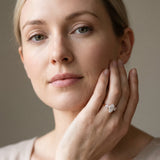 Rose gold Three-Stone Marquise Cut Diamond Ring with Round Accent Stones, Prong Setting, and Classic Band_4
