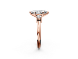 Rose gold Three-Stone Marquise Cut Diamond Solitaire with Prong Setting and Classic Band_58
