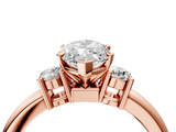 Rose gold Three-Stone Marquise Cut Diamond Solitaire with Prong Setting and Classic Band_60