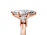 Rose gold Three-Stone Marquise Cut Diamond Solitaire with Prong Setting and Classic Band_61