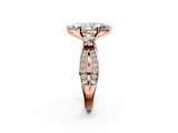 Rose gold Three-Stone Marquise Cut Diamond Twist Band with Prong Setting_50
