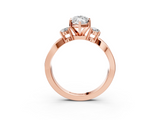 Rose gold Three-Stone Marquise Cut Diamond Twist Band with Prong Setting_51