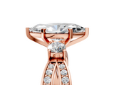 Rose gold Three-Stone Marquise Cut Diamond Twist Band with Prong Setting_53