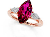Rose gold Three-Stone Marquise Cut Garnet Ring with Pear  Side Stones in Four-Prong Setting_37