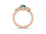 Rose gold Three-Stone Marquise Cut Green Sapphire Ring with Pear  Side Stones in Four-Prong Setting_39