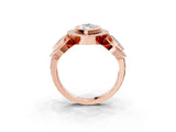 Rose gold Three-Stone Marquise Cut Halo Pavé Diamond Ring_6