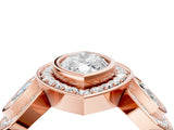 Rose gold Three-Stone Marquise Cut Halo Pavé Diamond Ring_7
