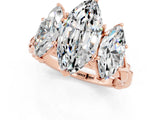Rose gold Three-Stone Marquise Cut Moissanite Braided Band Ring with Four-Prong Setting_13