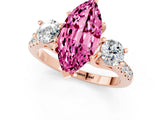 Rose gold Three-Stone Marquise Cut Pink Sapphire Pavé Band with Four-Prong Setting_25