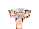 Rose gold Three-Stone Marquise Cut Solitaire Ring with Prong Setting_8