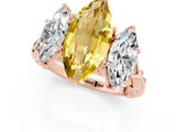 Rose gold Three-Stone Marquise Cut Yellow Sapphire Braided Band Ring with Four-Prong Setting_37