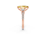 Rose gold Three-Stone Marquise Cut Yellow Sapphire Pavé Band with Four-Prong Setting_26