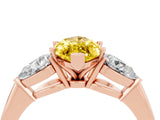 Rose gold Three-Stone Marquise Cut Yellow Sapphire Ring with Pear Side Stones and Four-Prong Setting_28