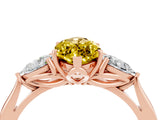 Rose gold Three-Stone Marquise Cut Yellow Sapphire Ring with Pear  Side Stones in Four-Prong Setting_16