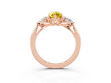 Rose gold Three-Stone Marquise Cut Yellow Sapphire Ring with Pear  Side Stones in Four-Prong Setting_39