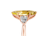 Rose gold Three-Stone Marquise Cut Yellow Sapphire Ring with Pear  Side Stones in Four-Prong Setting_41