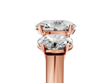 Rose gold Three-Stone Oval Cut Brilliant Diamond Trellis Ring with Comfort Fit Band_8