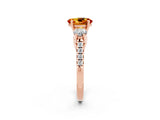 Rose gold Three-Stone Oval Cut Citrine Pavé Band with Four-Prong Setting_2