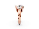 Rose gold Three Stone Oval Cut Cut Channel Set Diamond Ring_5