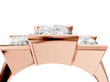 Rose gold Three Stone Oval Cut Cut Channel Set Diamond Ring_7